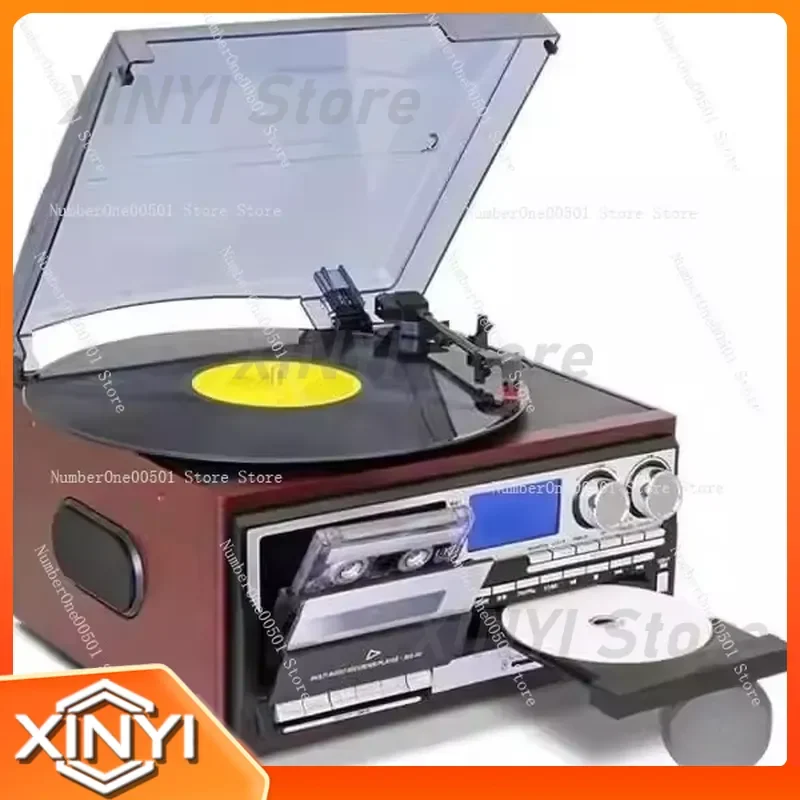 MA-811 Record Player All in One for Vinyl Turntable with CD Cassette SD USB Radio Bluetooth Speaker for Home Entertainment