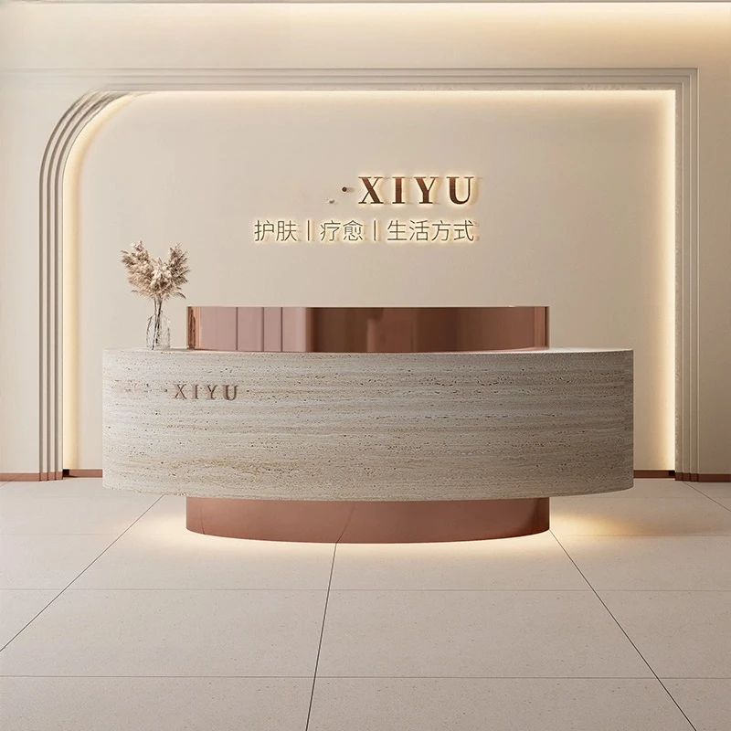 Reception Desk Beauty Salon Training Institution Light Luxury Bar Women's Clothing Store checkout page