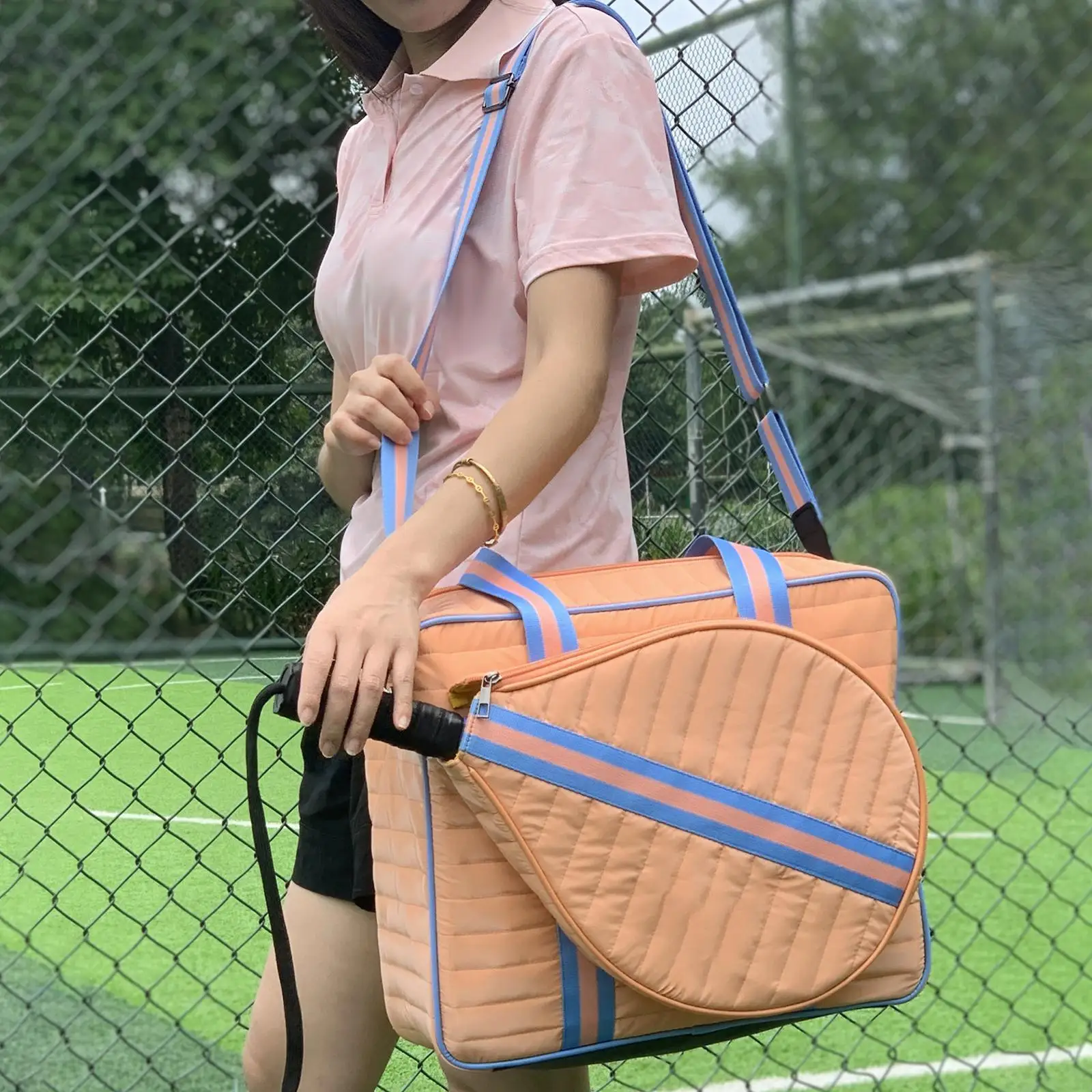 

Сумка-кроссбоди для тенниса с регулируемым плечевым ремнем, многофункциональная, вместительная, для спортзала, на молнии, через плечо