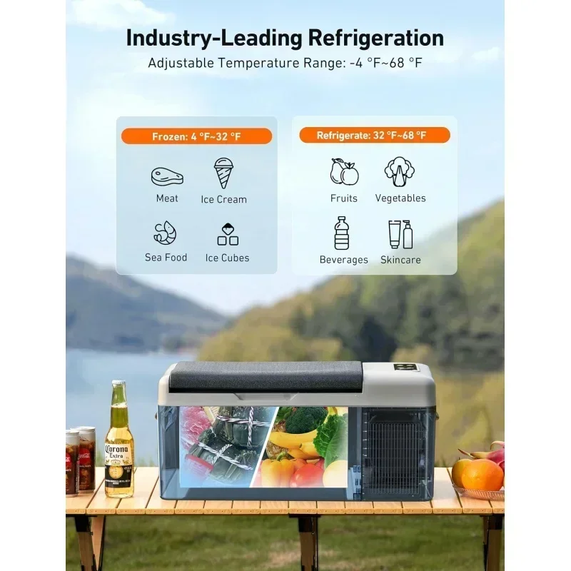 D2B12 Volt car refrigerator,12 V portable freezer camping fridge cooler (-4 ℉     ~ 68 ℉   ) with 12/24V DC & 110V AC for car,tr