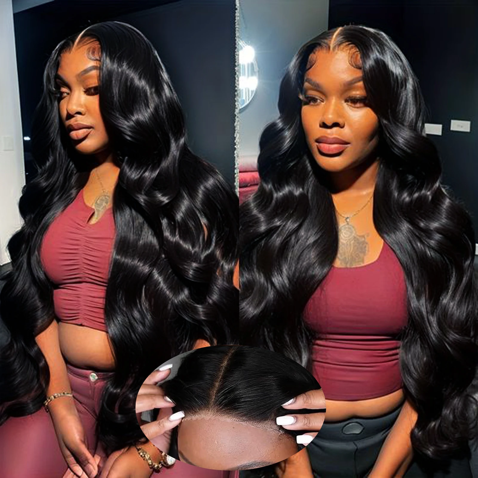 

5x5 Glueless Wigs Ready to Wear Body Wave Human Hair Wigs 5x5 HD Lace Closure Wig Transparent Lace Frontal Wig Pre Cut Pre Pluck