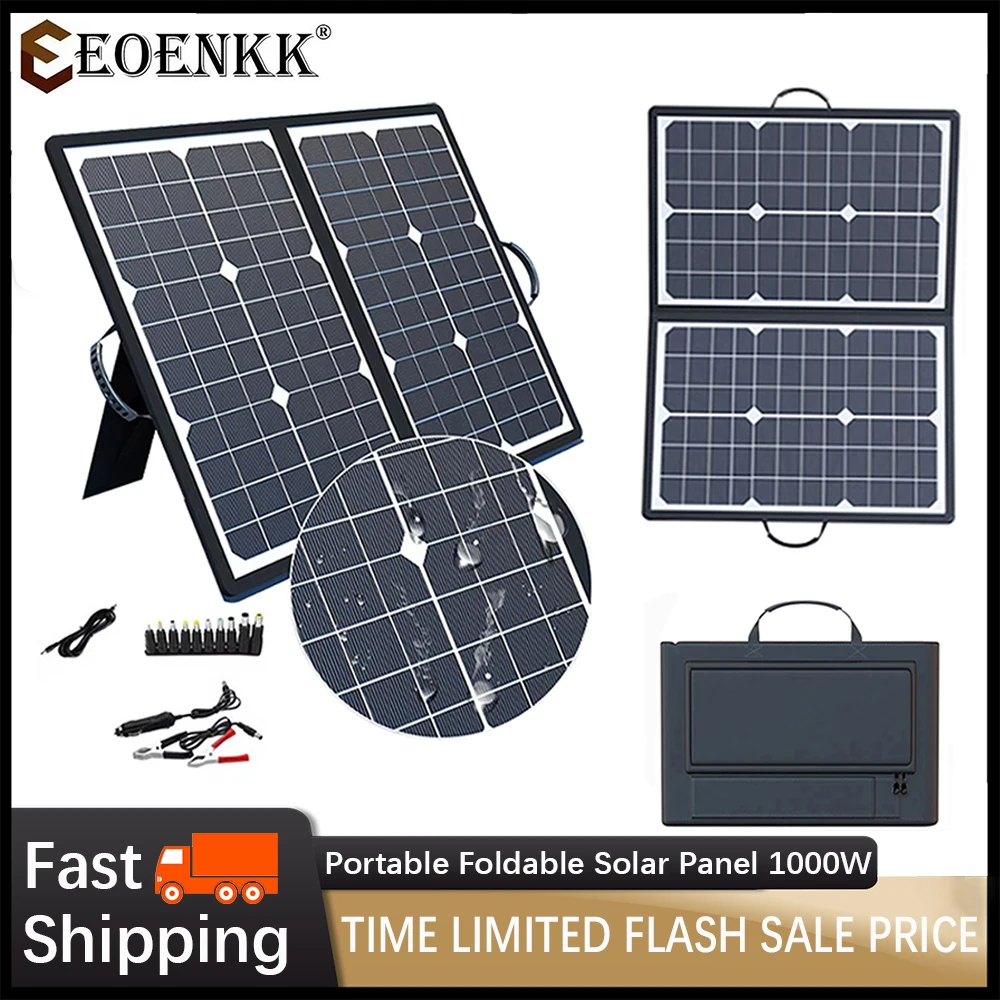 

Portable Foldable Solar Panel 1000W Kit Complete Solar Power Station 18V Generator Charger for Car Boat Caravan Camping Outdoor