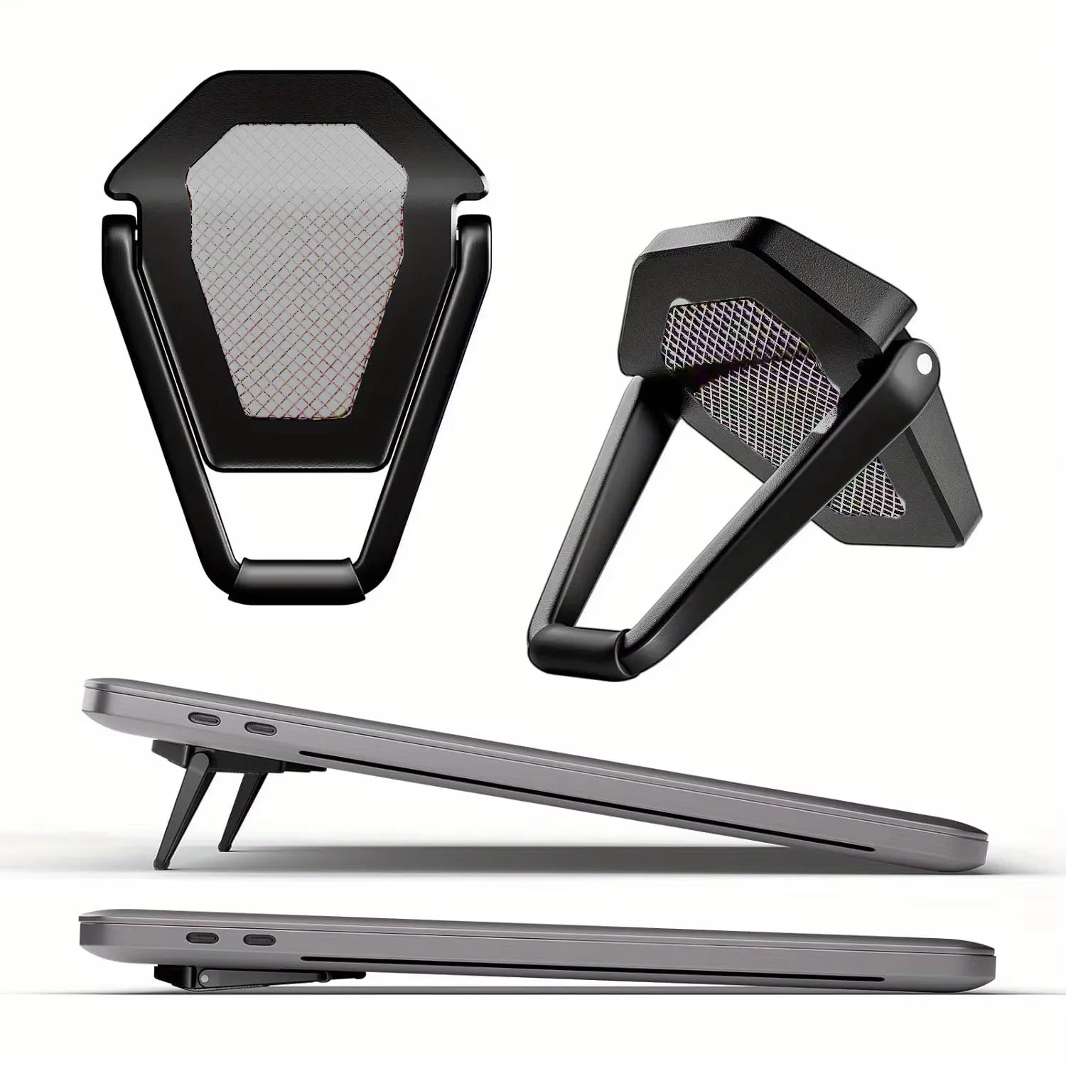 Portable Invisible Laptop Stand, Mini Aluminum Cooling Pad,Computer Keyboard Mount Kickstand, Ergonomic Lightweight Laptop Stand