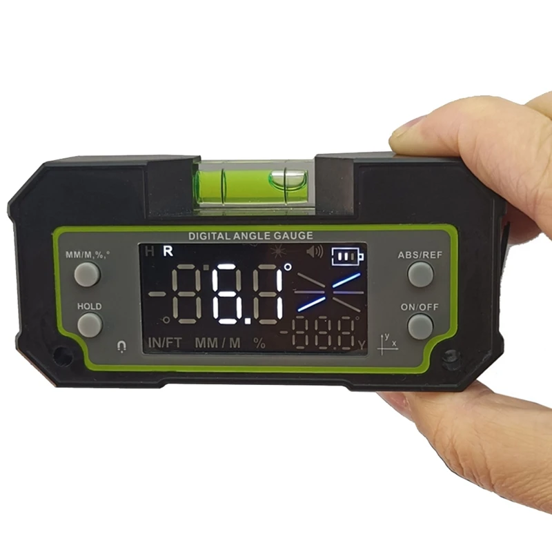 1 Piece Bluetooth Level Inclinometer Dual Axis Digital Protractor Measuring Angle Ruler Black