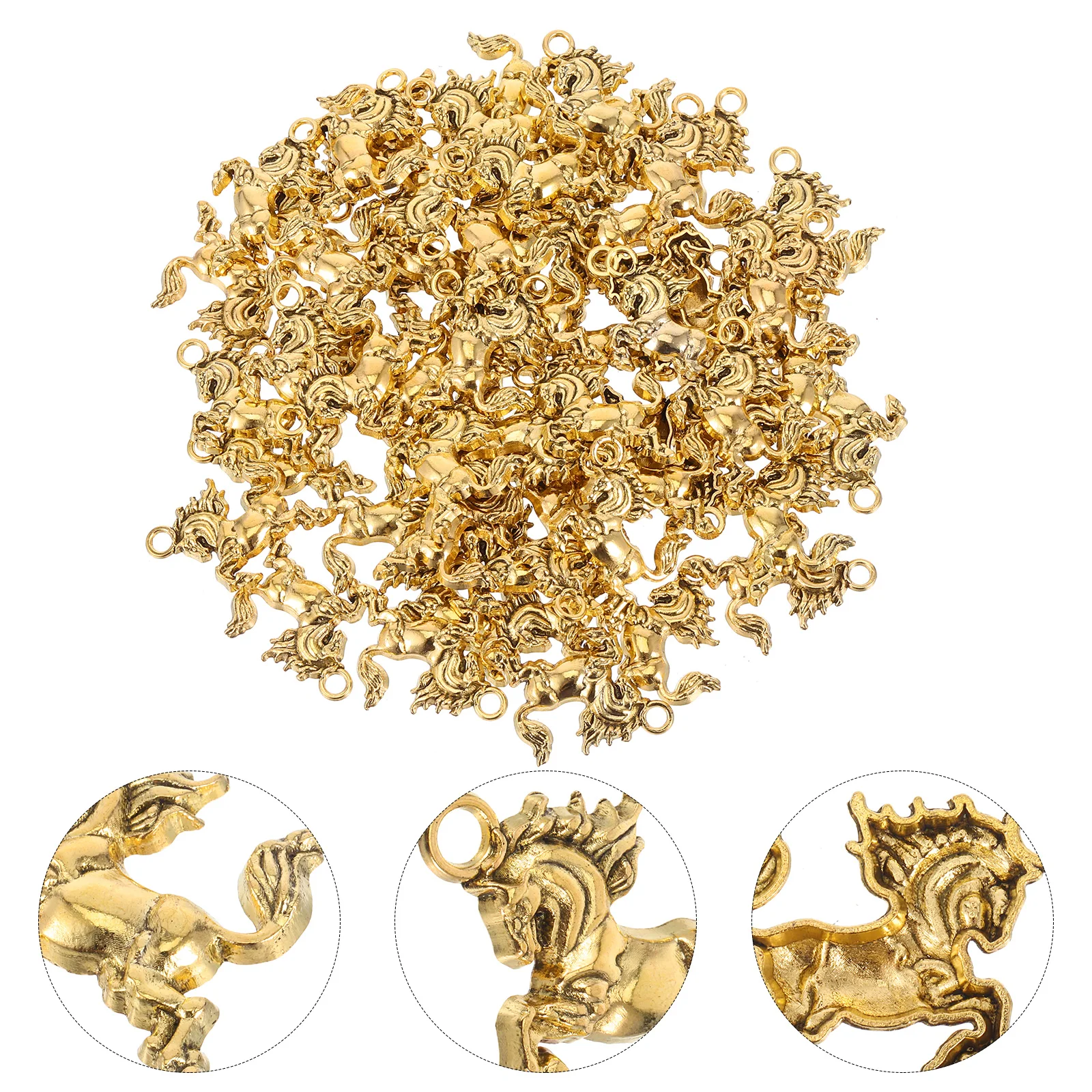 

60 Pcs Zodiac Horse Pendant Small Hose Charm for Crafting New Year Charms of 2026 Gift