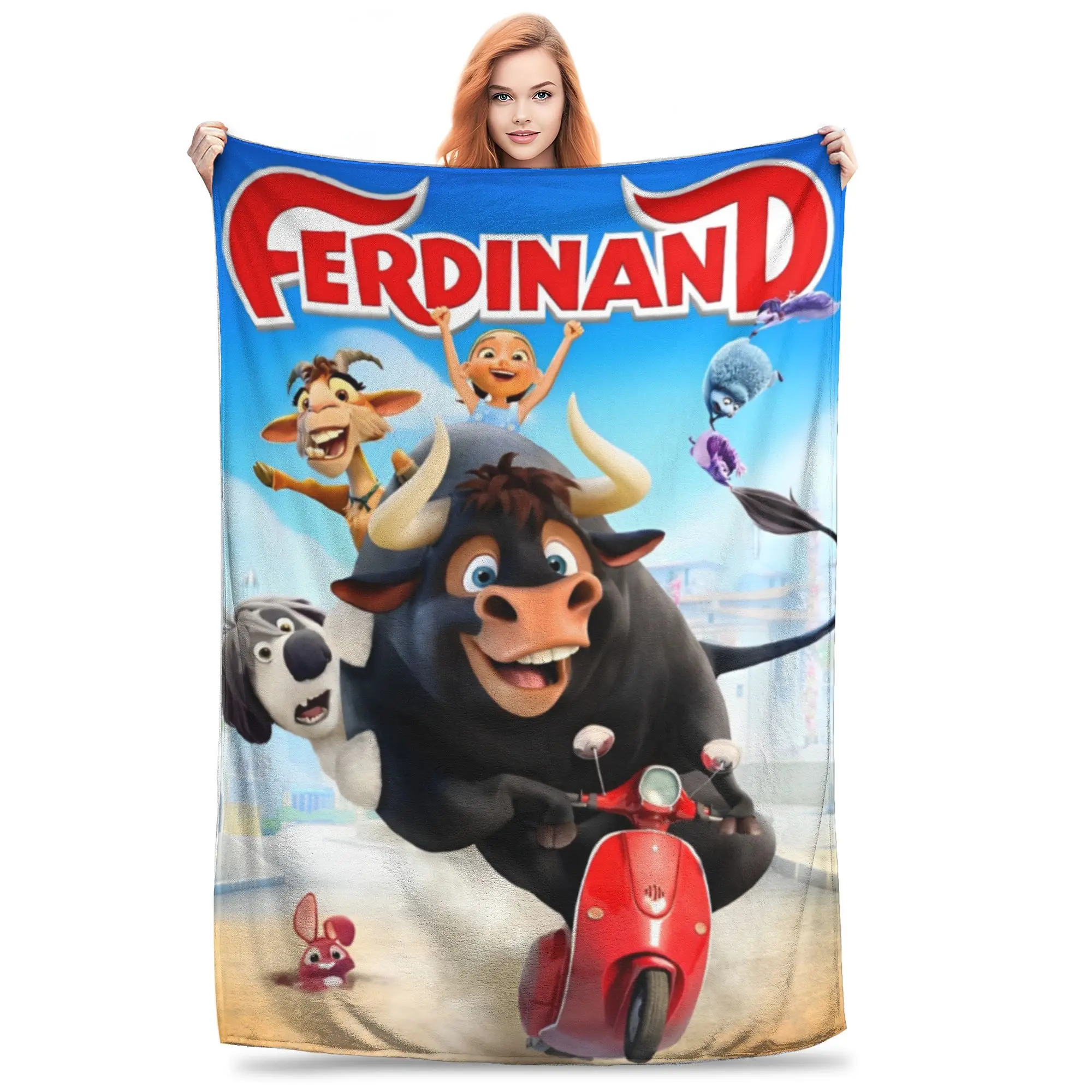 ferdinand anime cartoon kids movie  Blankets Fleece  Relax Super Soft Throw Blankets for Bedding Bedspread