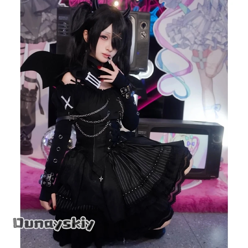 Disfraz de Cosplay aBACS*/NEEDY GIRL OVERDOSE Ame-chan Sugar Spicy Demon, Conjunto Completo para Mujer, Anime, Halloween, Actuaciones