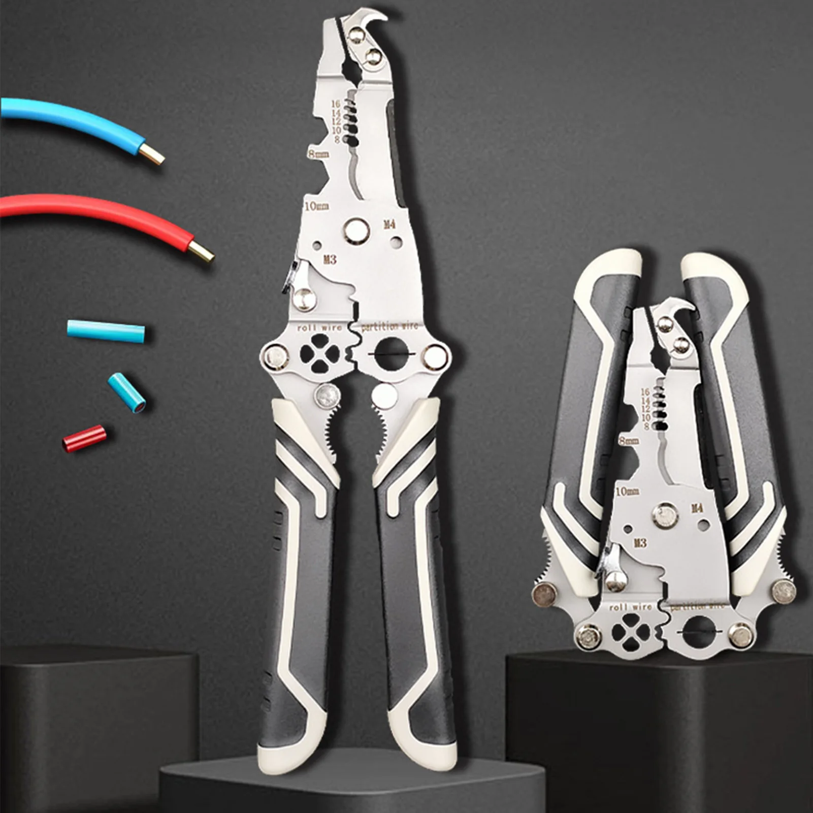 

Wire Stripper Multifunctional Collapsible Cutting Stripping Labor-Saving Sharp Electrician Special Plier Tools N In 1 Convenient