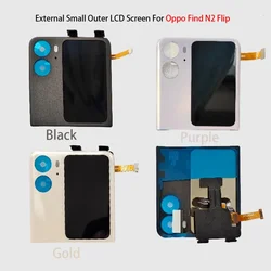 Outer External Small LCD  Touch Screen Digitizer Display  with Upper Rear Housing  camera bezel and lens  For Oppo Find N2 Flip