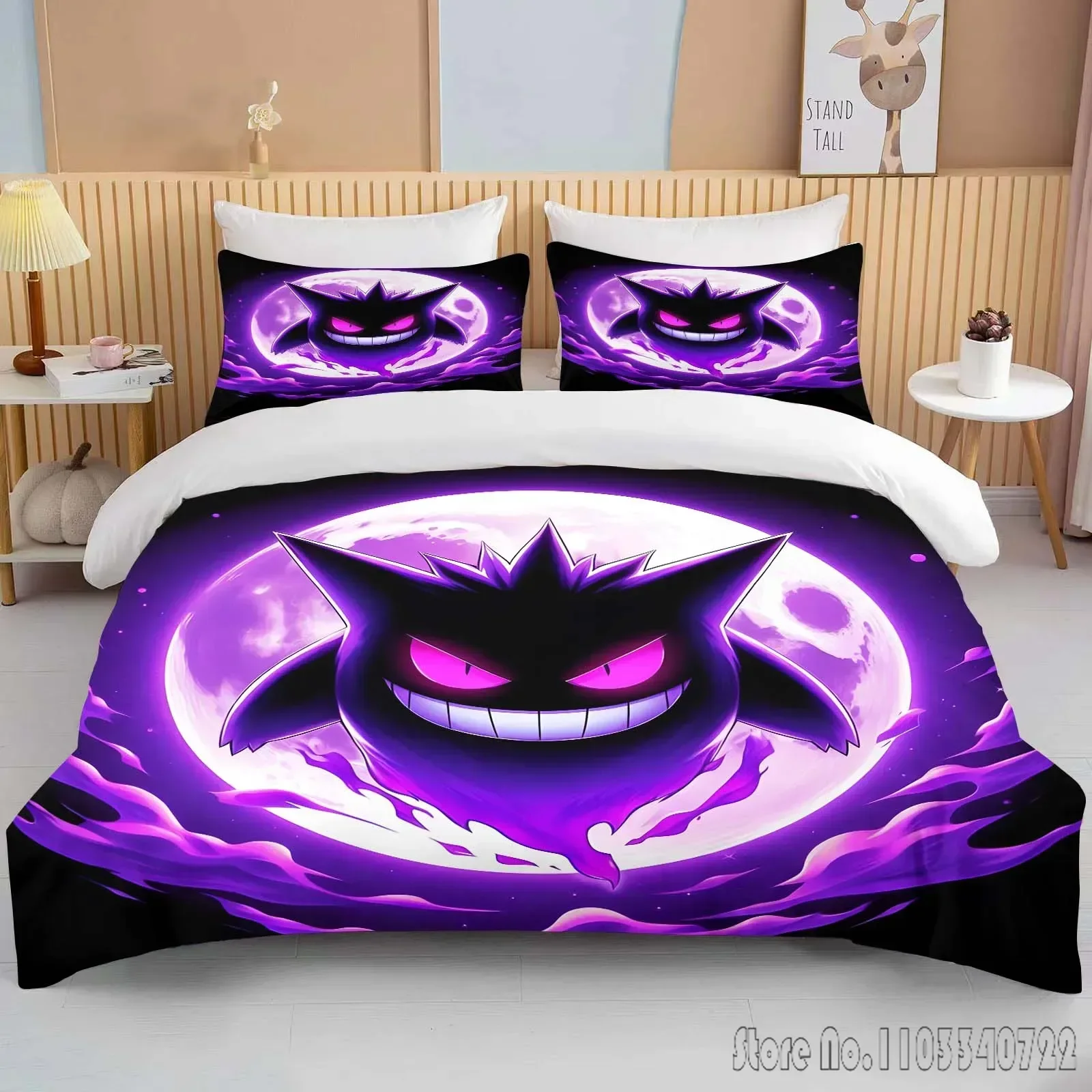 2026年アニメホットポケモンゲンガー3dプリント子供用寝具セットベビー掛け布団カバーセット寝具ツインシングルキングキッズ大人ギフト