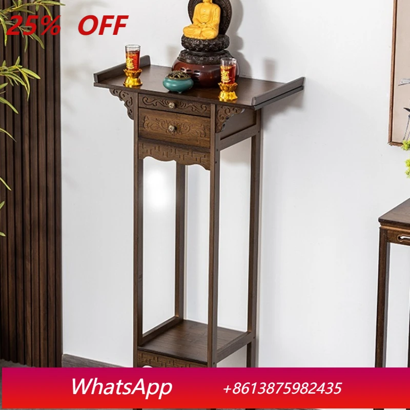 

LTT new Chinese vertical cabinet household incense case Guanyin Buddha statue Guan Gong worship shrine