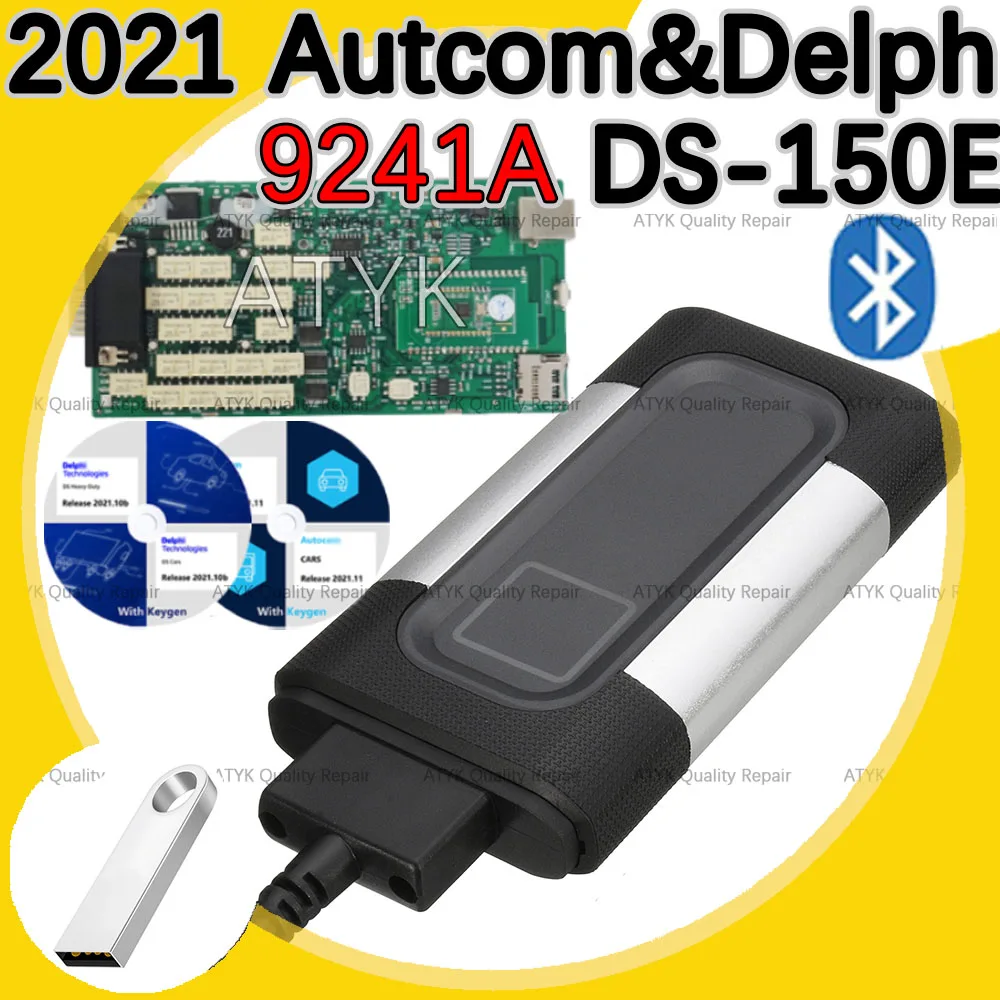 

Real 9241A chip DS-150E Del-phi 2021 Auto-com Bluetooth obd2 scanner diagnostic pour voit inspection tools tuning cars trucks