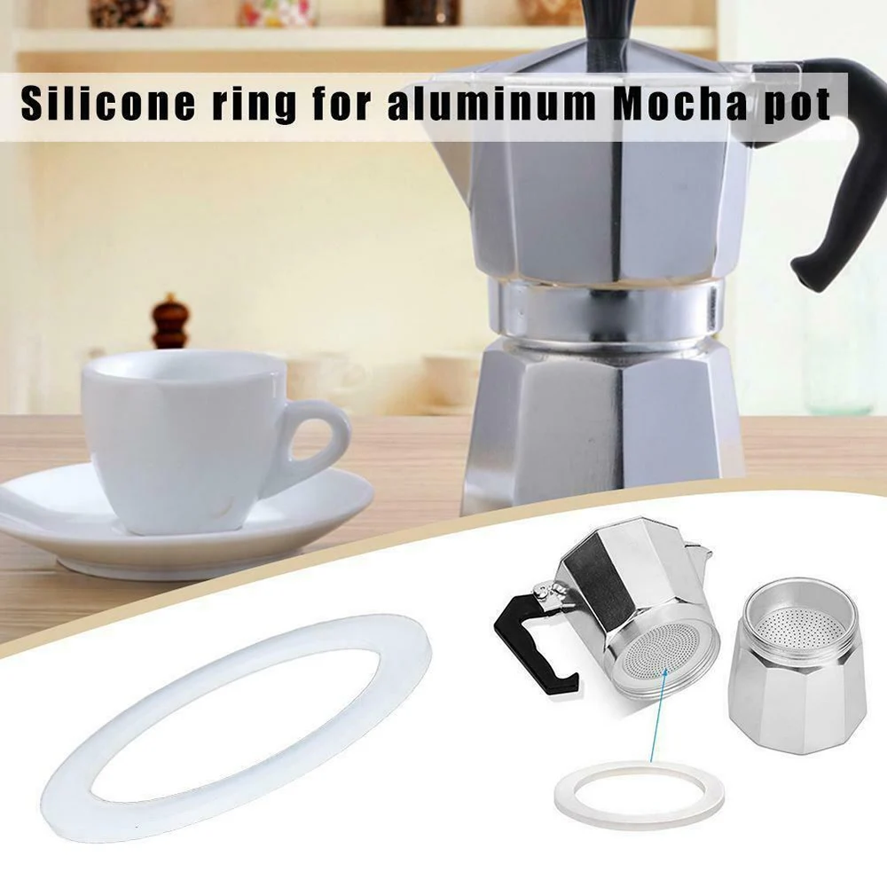 Replacement Gasket Seal For Coffee Espresso Moka Stove Pot Top Silicone Rubber Silicone Ring Coffee Pot Sealing Ring