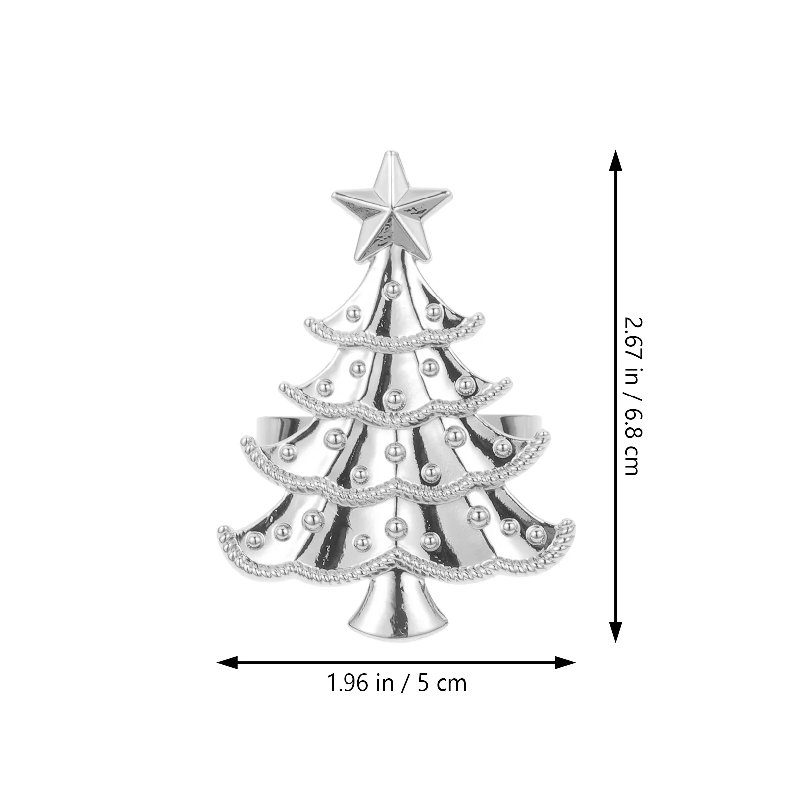 

6Pcs Xmas Napkin Rings Metal Christmas Tree Napkin Buckles Elegant Table Holder Party Decor Table Decors Xmas Party Decors