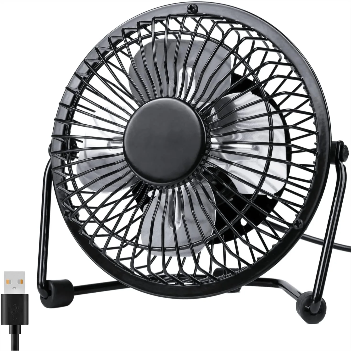 

4 Inch Quiet USB Desk Fan, Small Portable Table Fan with 360° Rotation, 2 Speed Mini Personal Fan for Home Office Bedroom