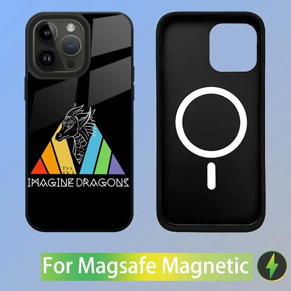 Imagine Dragons Rock band Capa de telefone para iPhone 15,14,13,12,11,Plus,Pro,Max Mini Magsafe Carregamento magnético sem fio