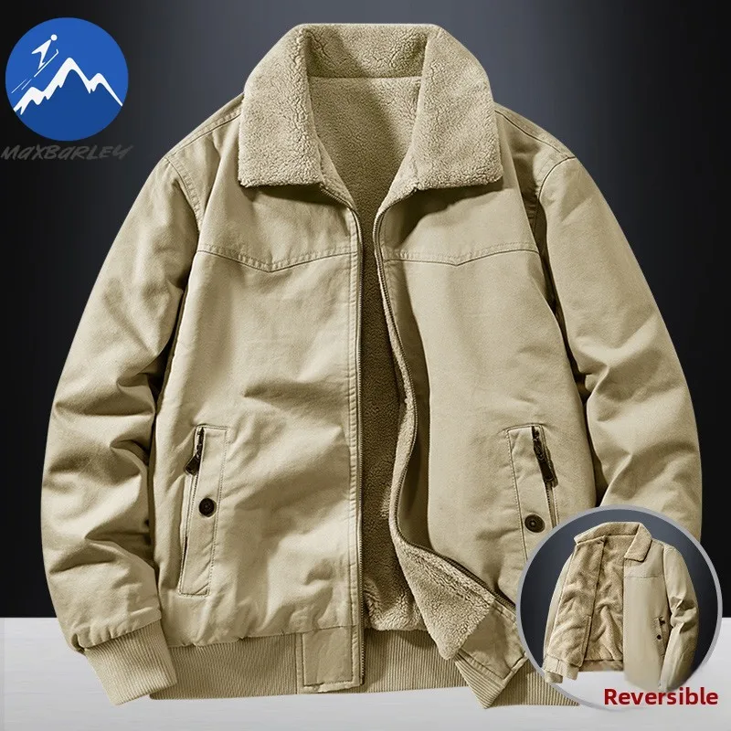 

Maxbarley Premium Men Cotton Coat New Casual Wear on Both Sides Outdoor Fishing Warm Jacket AdventureLightweight Winter Garment