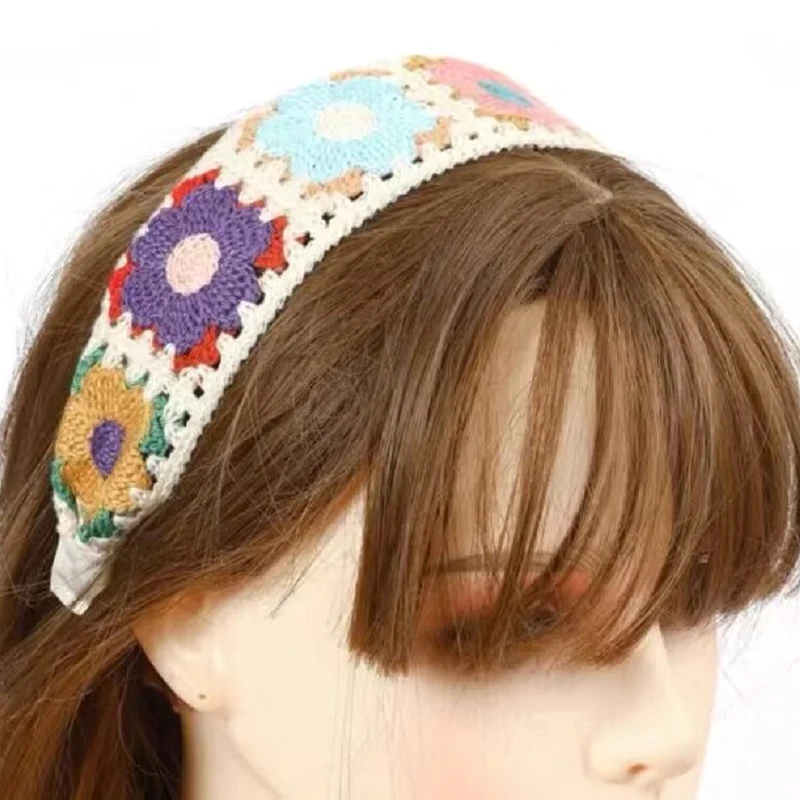 

Retro Knitting Hair Bands Wrap For Women Crochet Bandana Girls Fashion Headbands Hair Accessories