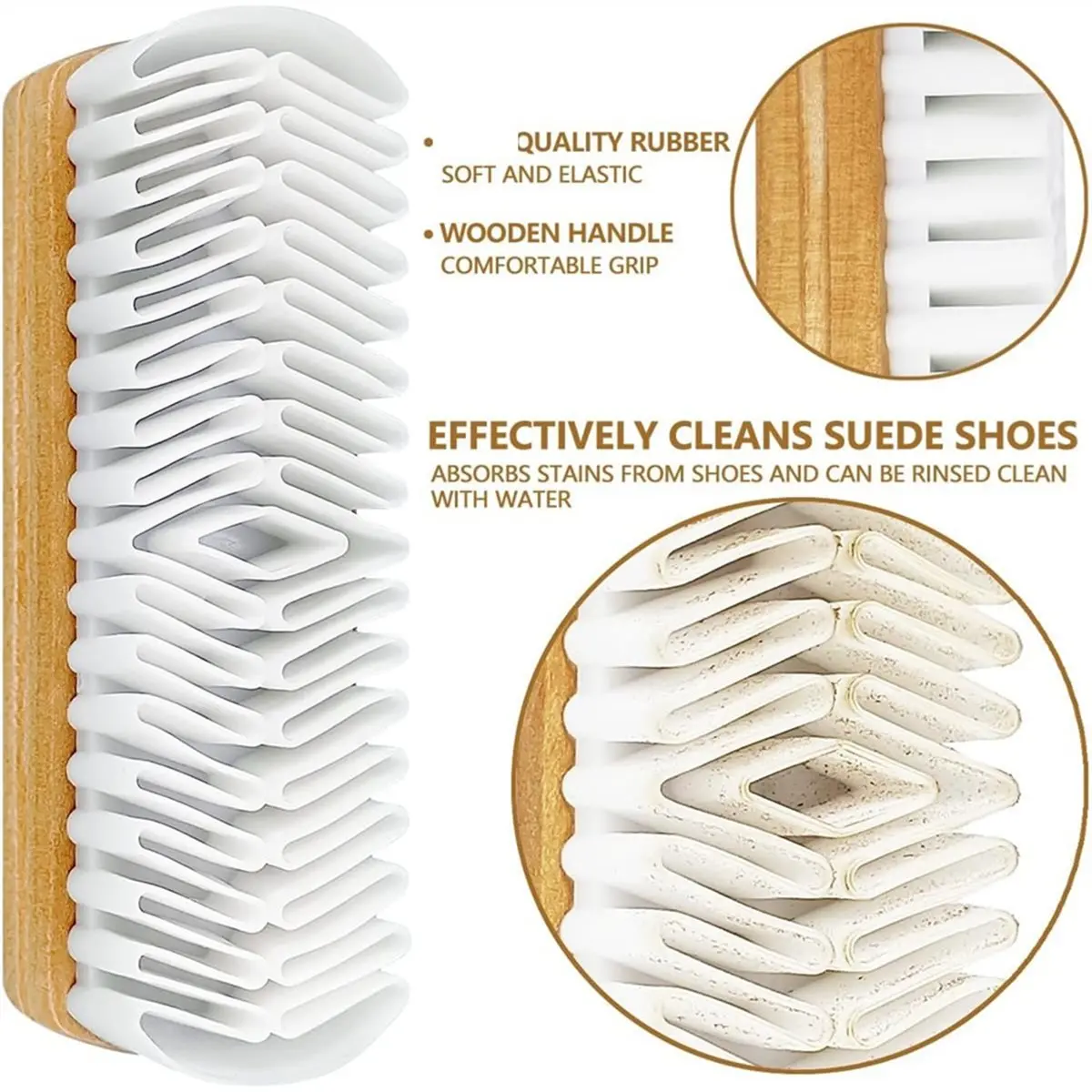 3Pcs Suede Shoe Brush and Eraser Kit for Comprehensive Cleaning of Suede and Nubuck Shoes, Boots, and Accessories