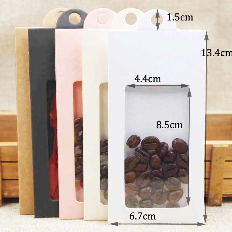 10 stücke Schmuck Halskette Verpackung Fenster Box Papier kreative Halskette Geschenk paket Veranstalter Fall Boxen Schmuck karten