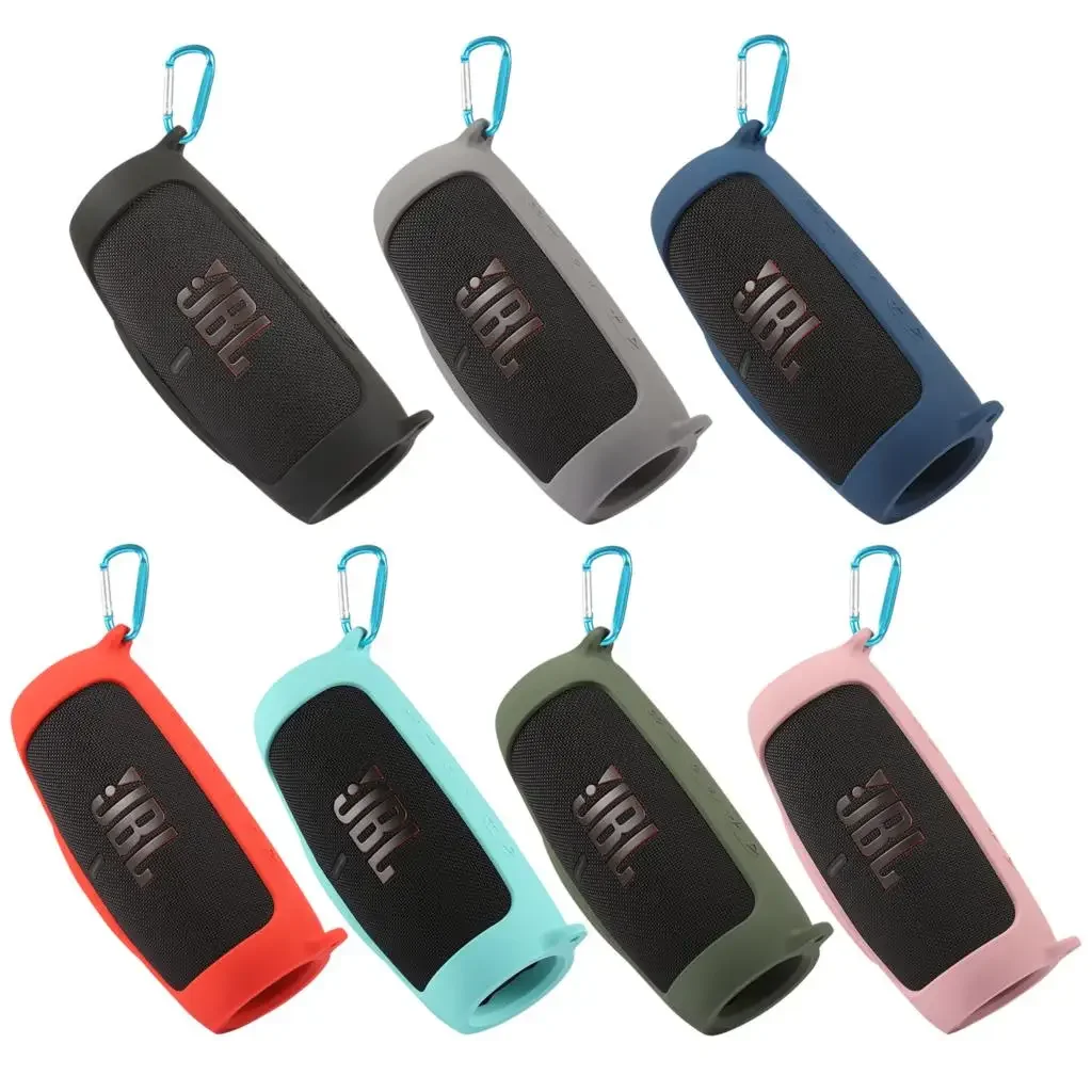

Новейший чехол для динамика Bluetooth, мягкий силиконовый чехол с ремешком-карабином для JBL Charge 5, сумка для беспроводного Bluetooth-динамика