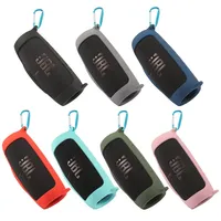 Newest Bluetooth Speaker Case Soft Silicone Cover Skin With Strap Carabiner for JBL Charge 5 Wireless Bluetooth Speaker Bag