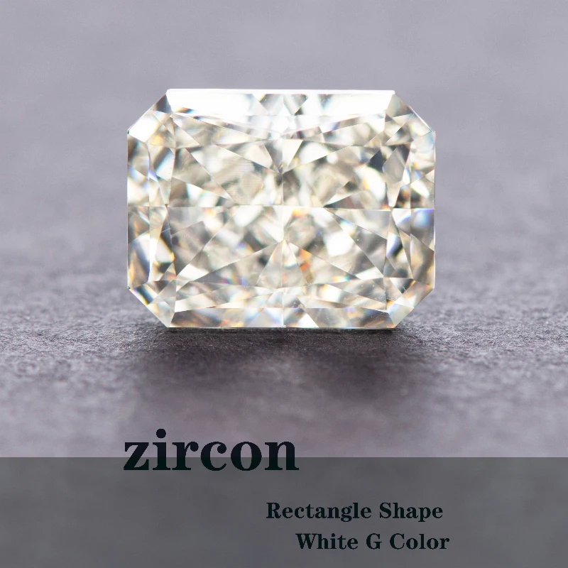 

Cubic Zirconia Radiant Shape White G Color 5A Grade 4k Crushed Ice Cut Loose Charm Beads for DIY Necklace Earrings Main Material