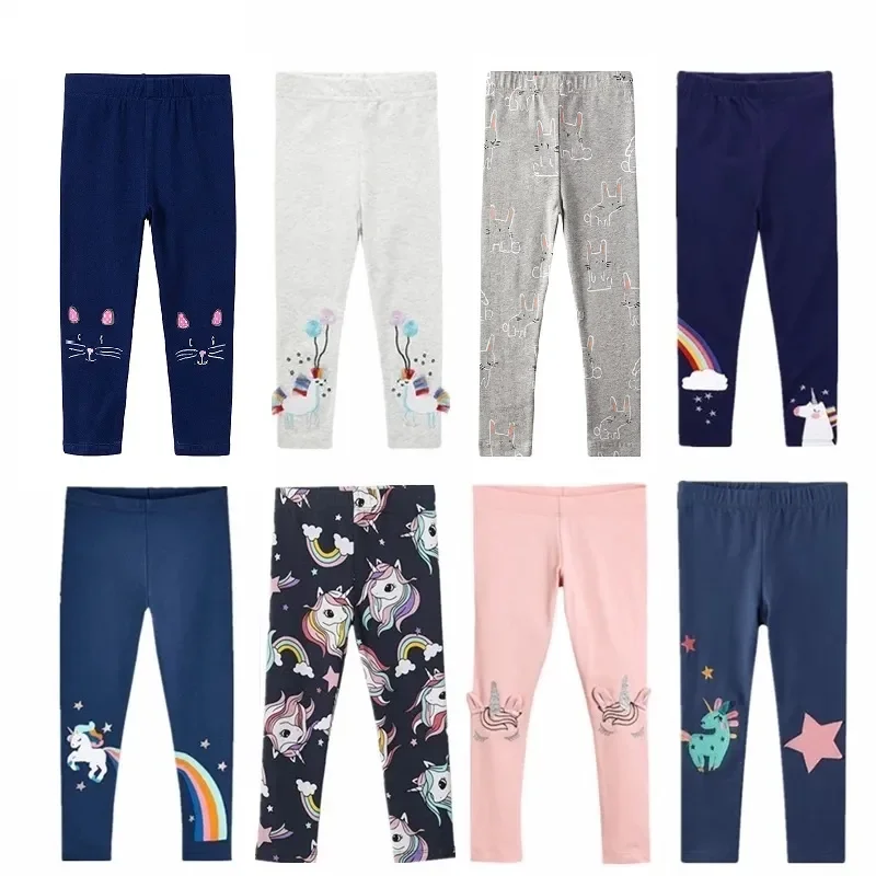 2 3 4 5 6 7 Years Girls Leggings 100% Cotton Girl\'s Trousers Little Girls Pants Skinny Cartoon Kids Children Leggings Trousers