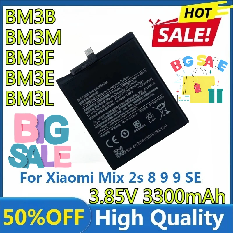 

For Xiaomi Mix 2s 8 9 9 SE Mobile Phone Battery New High Quality Replaceable BM3B BM3E BM3F BM3L BM3M Battery