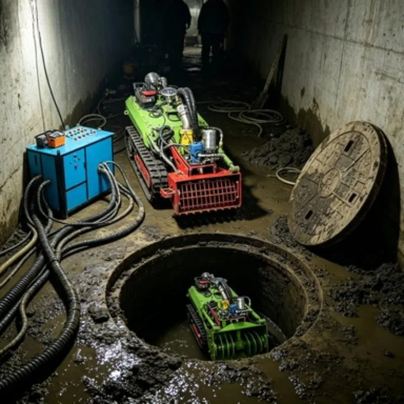 Heavy Duty Desilting Robot Underwater Sludge Removal Machine Remote Controlled Dredging Robot for Port and River Cleaning