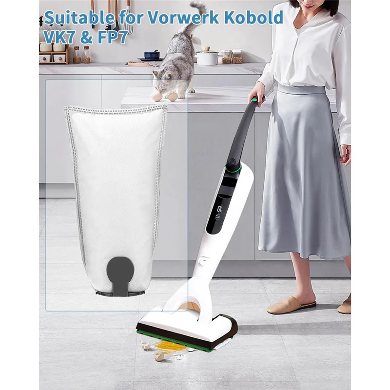 

A84X-Vacuum Bags Forvorwerk Kobold VK7, VK7S, FP7, FP7S With3 Motor Protection Filters Replacement Parts