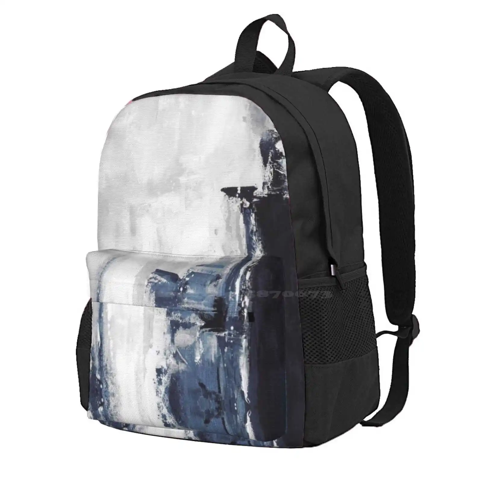 Navy 2 Hot Sale Schoolbag Backpack Fashion Bags Scandinavian Abstract Printable Art Modern Abstract Industrial White From