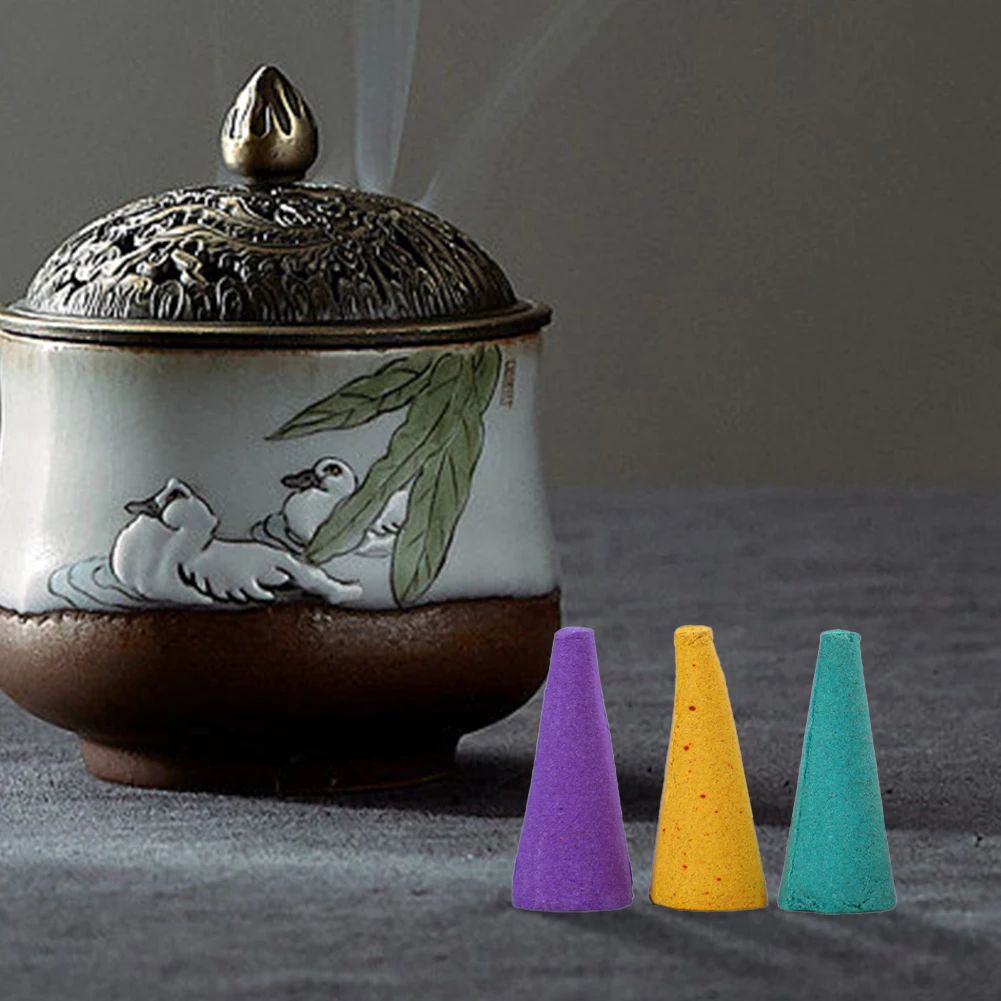 600-60PCS Mixed Waterfall Smoke Backflow Incense Cone Incense Cone Lavender Multi-scented For Places Tea Room Yoga Room Bedroom