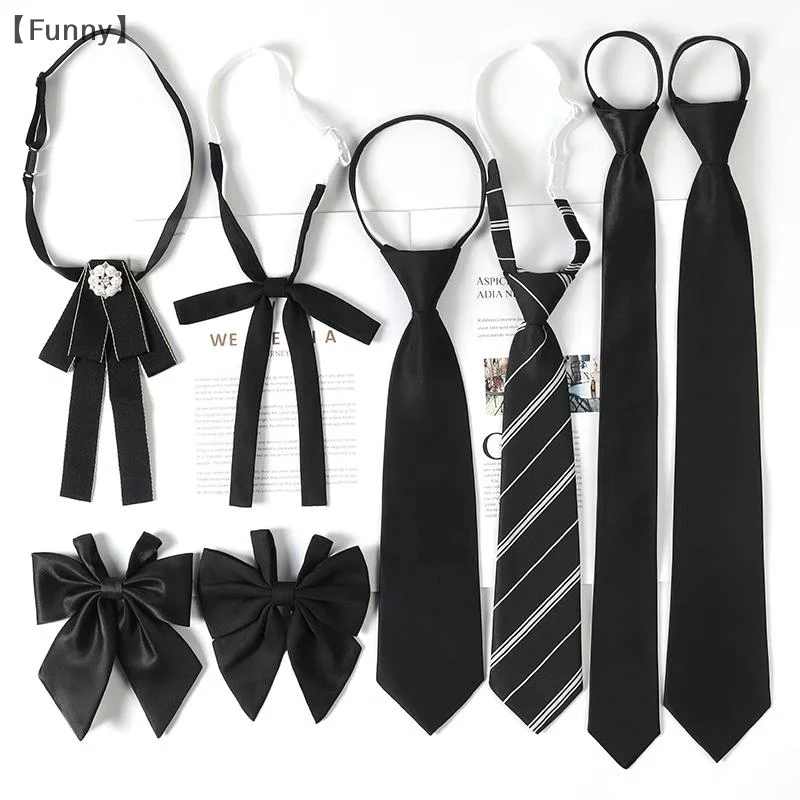 maveraFunnyalesTrendy JK Cravatte Bowtie Donna Studente universitario Colletto Cravatte Camicia quotidiana Accessori Papillon uniforme per ragazze Cravatta pigra