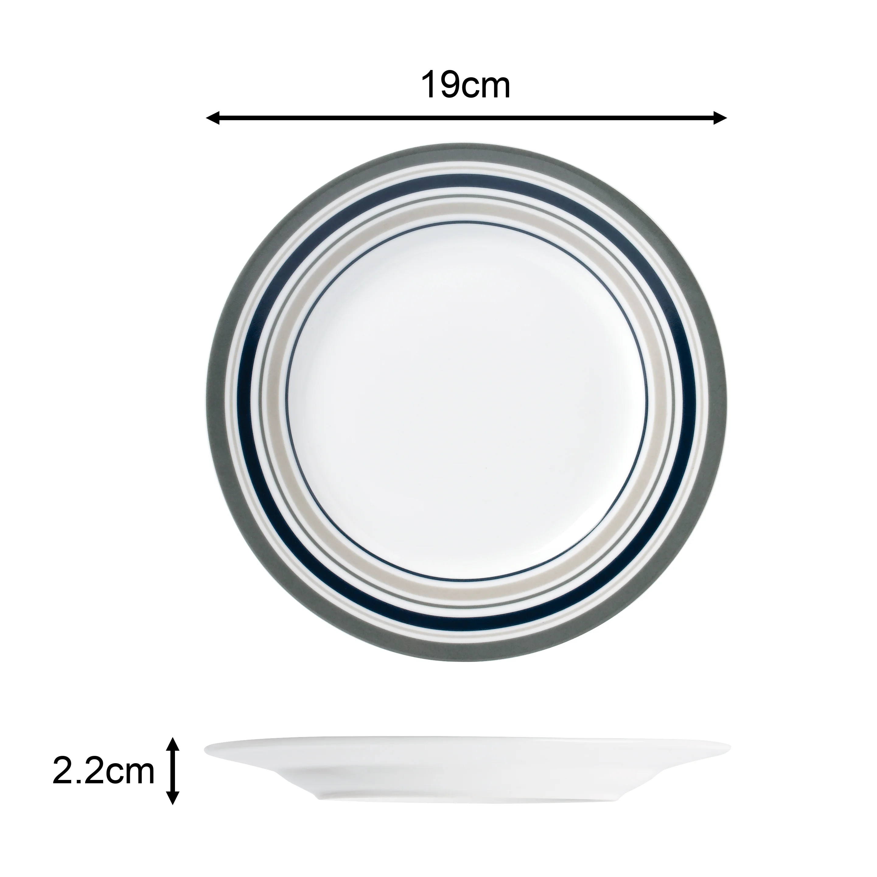 Picture 3: Waterside London 24pc Brompton Grey Stripe Porcelain Dinner Set