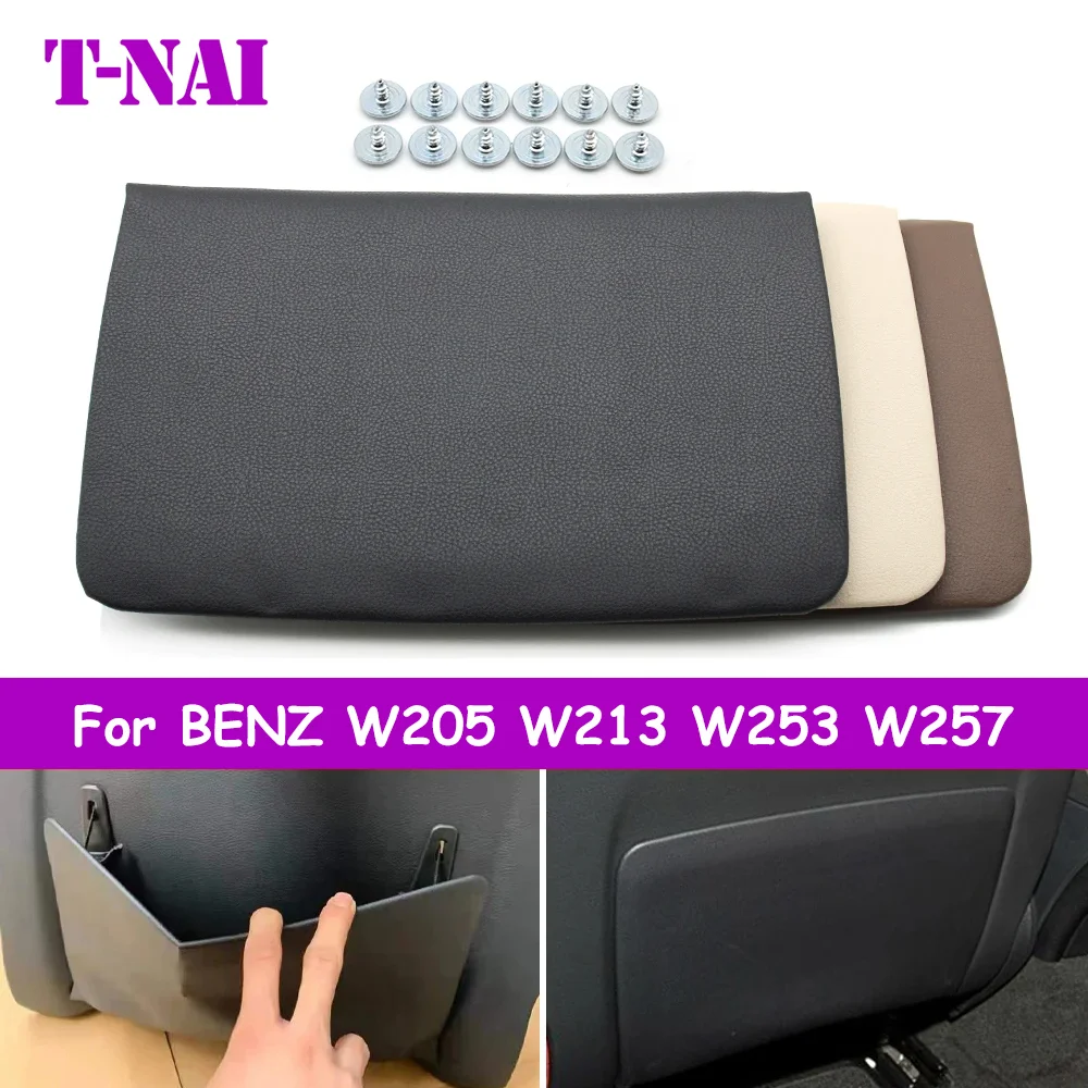 Car Seat Back Panel Leather Backrest Storage Pocket Cover For Mercedes Benz C E GLC CLS Class W205 W213 W253 W257 2059105320