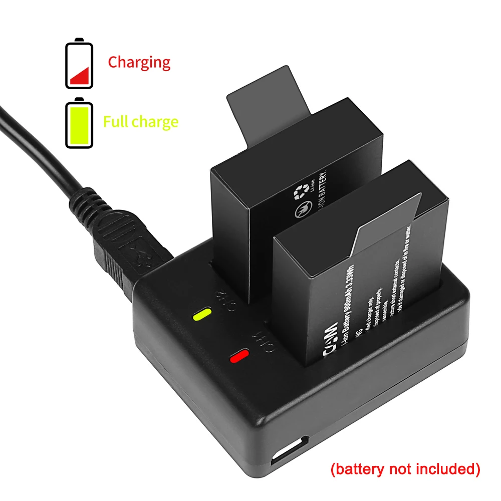 Camera Battery Charger USB Dual Charger Camera Accessory for All SJCAM Models of Portable Safe Dual Rechargeable Batteries