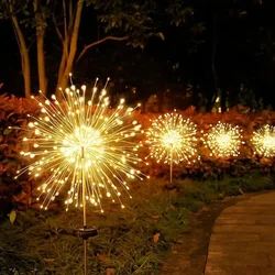 Solar Firework Lamp 150 LED Flash Fairy String Light 8 Mode Waterproof Garden Landscape Decoration For Outdoor Holiday Lighting