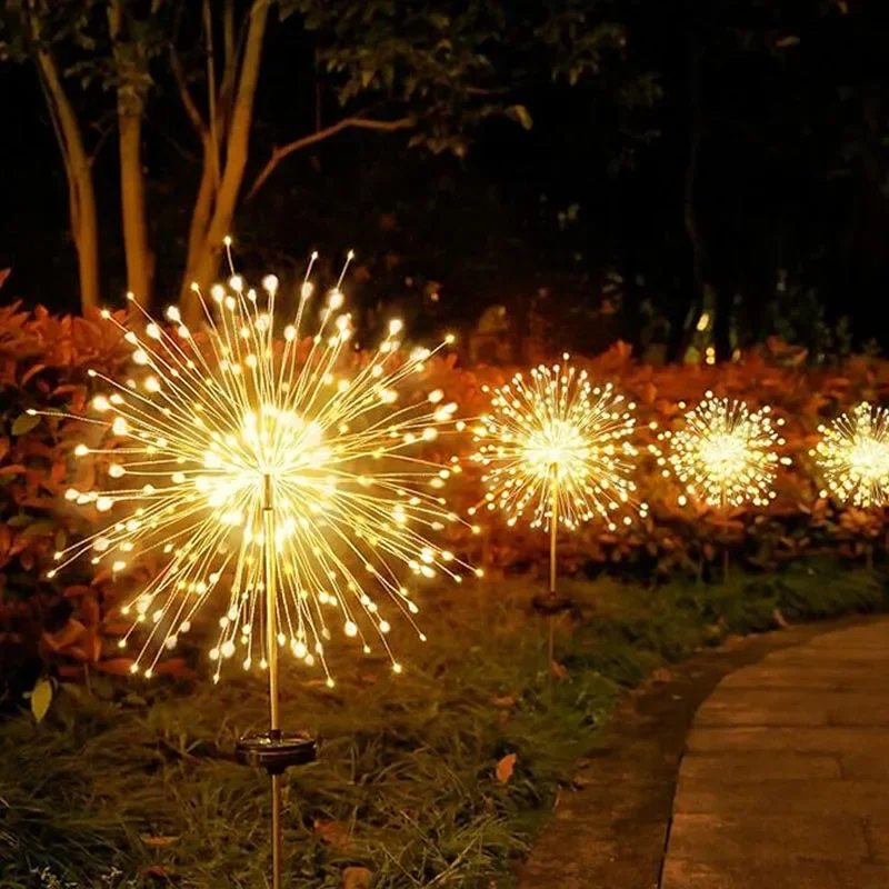 Solar Firework Lamp 150 LED Flash Fairy String Light 8 Mode Waterproof Garden Landscape Decoration For Outdoor Holiday Lighting