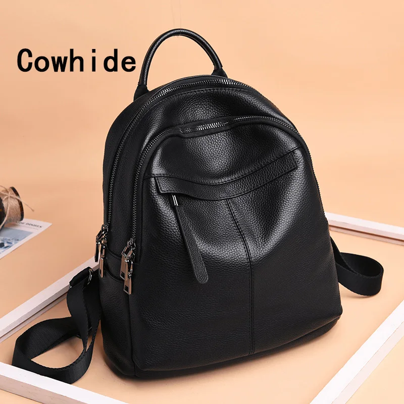 2023 Cowhide Shoulder Backpack High-Capacity Ladies Women's  School Travel Bag Dermal Fashion For Girls Shoulder Bags Chest Pack