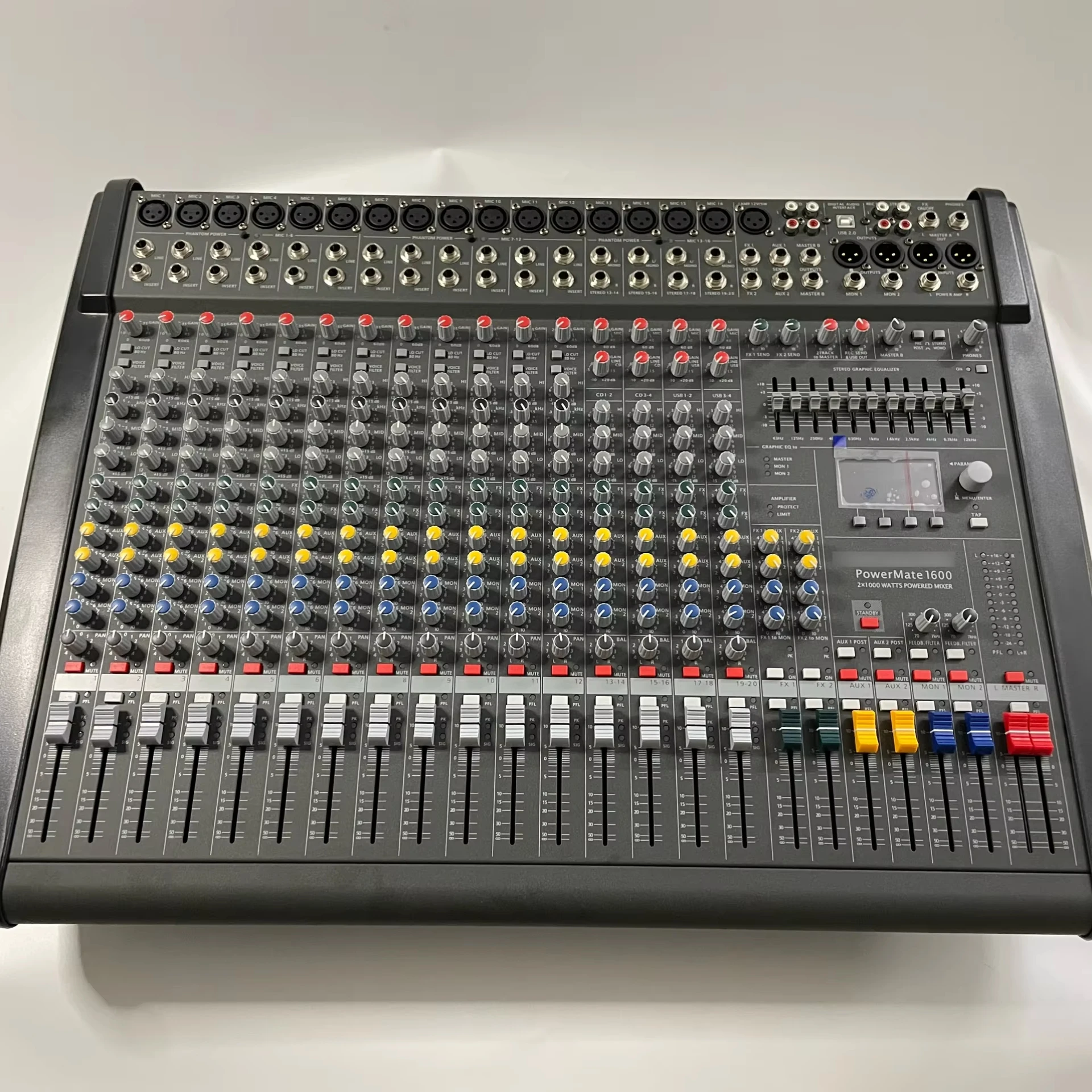 

Высокое качество Powermate 1600-3 Dual 99 DSP профессиональный цифровой аудиомикшер мини-стиль DJ контроллер оптом