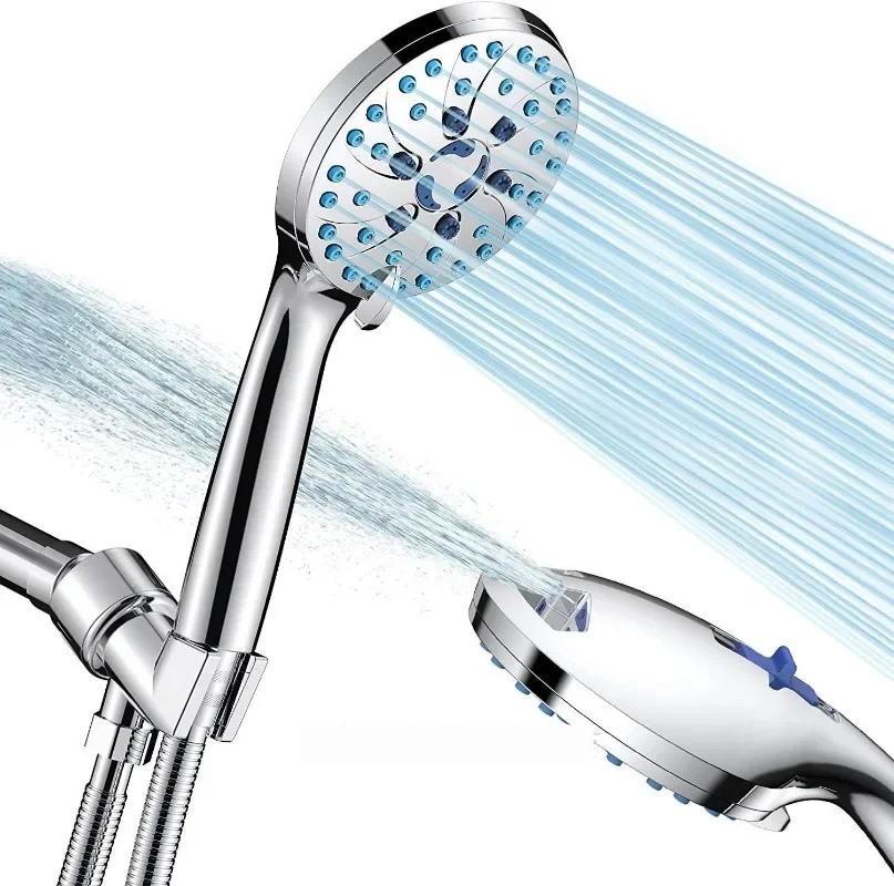 

Supercharge Shower Head Handheld With 2 Gear Spray Gun 5 Gear Massage Spa High Pressure Shower Head Rainfall Shower Faucet