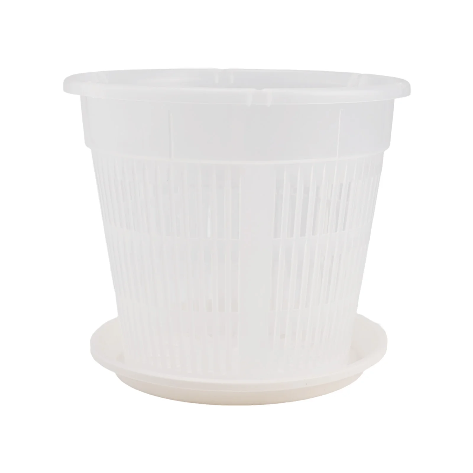Clear ABS Flower Pot Collection (5pcs) With Matching Saucers For Maintaining Healthy Houseplants In Any Setting