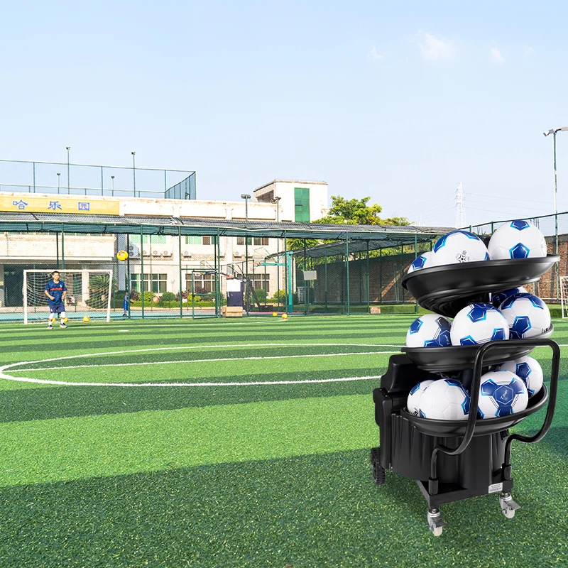 Automatic football thrower seeker soccer ball pitching machine