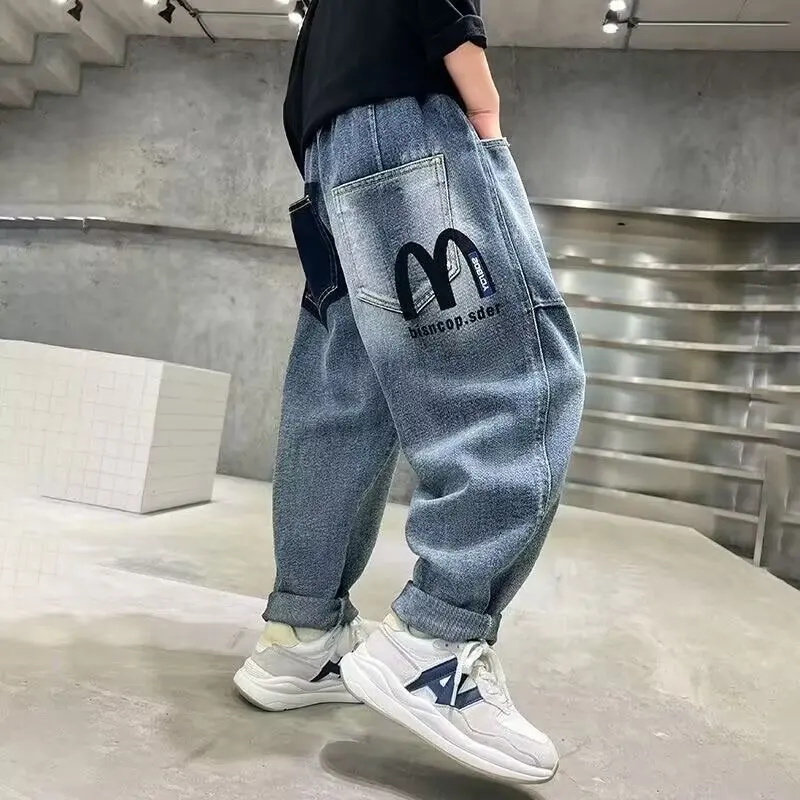 

spring autumn Children Jeans Denim Pants Boys Girls Jean Clothing Cotton trousers 2025 New