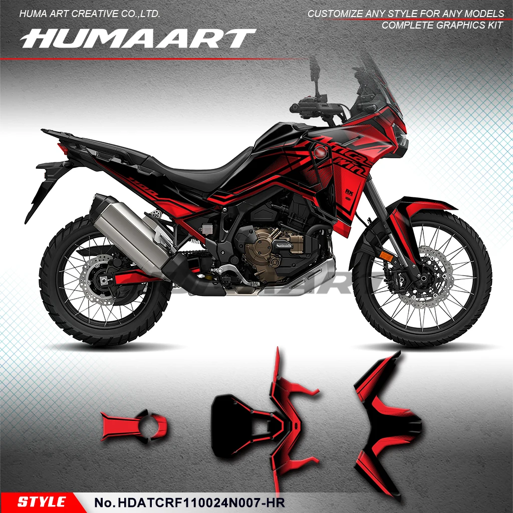 

Ламинированные наклейки HUMAART Racing Graphics для Honda Africa Twin CRF 1100L 1000 L 2024 2025, аксессуары, HDATCRF110024N007-HR