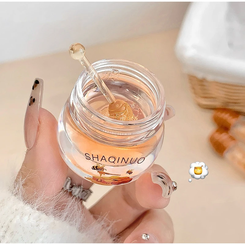 허니 자 립 오일 허니 립 케어 세트, 보습 립 오일 & 각질 제거 밤, 건조한 입술을 위한 영양 트리트먼트, 립 라인 키트