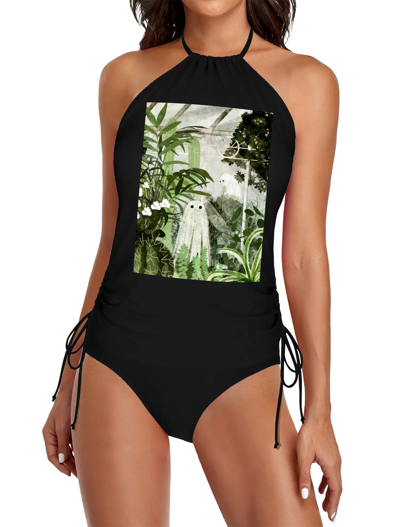 

There's A Ghost in the Greenhouse Again Split Swimsuit Set swimwear for women 2025 bikinis 2025 women bikinis for women