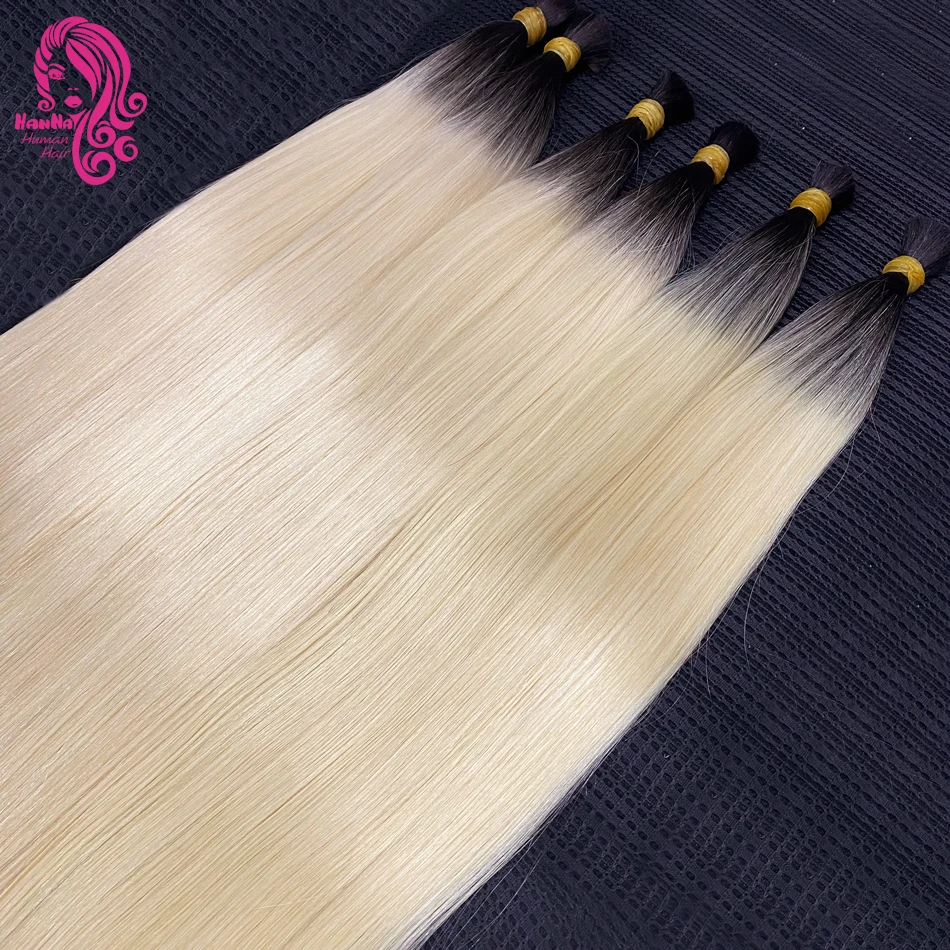 Blonde Silver 613 Color Virgin Cuticle Aligned Human Hair Bulk Extensions Unprocessed Soft Smooth Remy Raw Vietnamese Hair