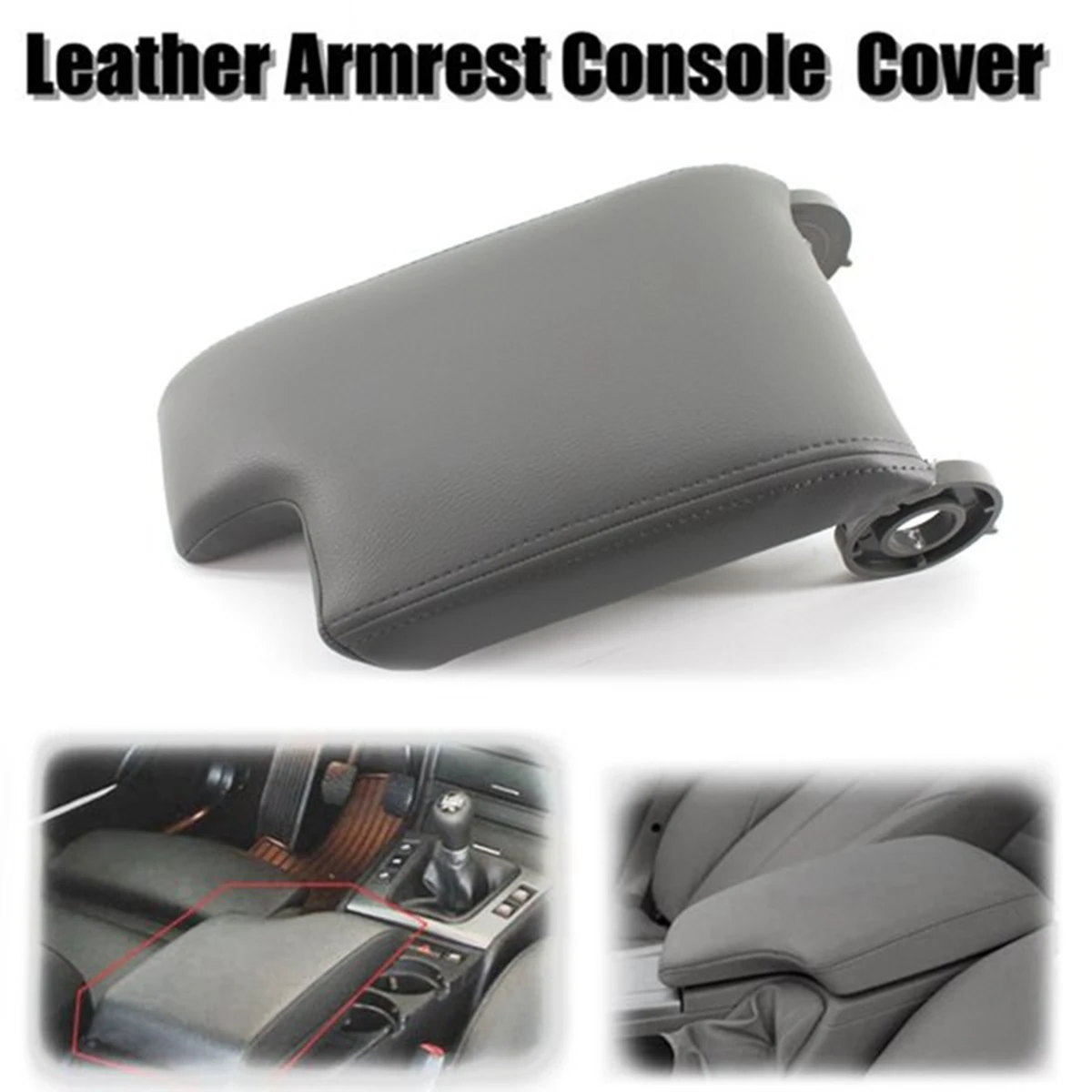 51168238230 Car Center Console Armrest Cover Replacement Kit for BMW E46 1998-2006 LHD Grey